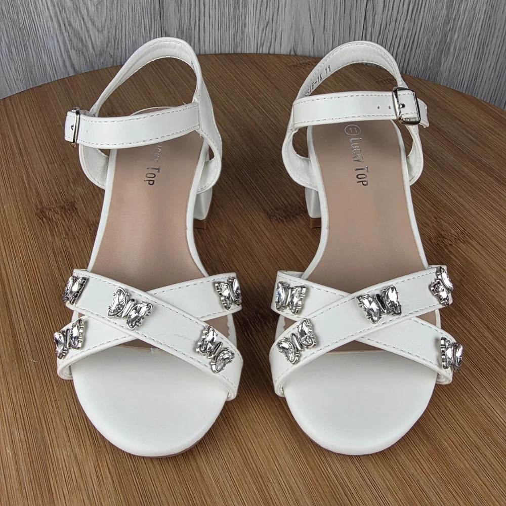 CHILDREN'S BUTTERFLY HEELS (ROSSIE1K WHITE)